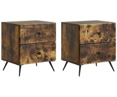 Šalia lovos spintelė 2 pcs Dūminio ąžuolo 43 x 34,5 x 47,5 cm