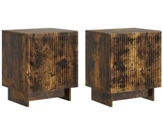 Šalia lovos spintelė 2 pcs Dūminio ąžuolo 43 x 34,5 x 50 cm