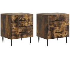 Šalia lovos spintelė 2 pcs Dūminio ąžuolo 43 x 34,5 x 47,5 cm