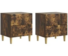 Šalia lovos spintelė 2 pcs Dūminio ąžuolo 43 x 34,5 x 48 cm