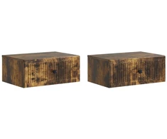 Šalia lovos spintelė 2 pcs Dūminio ąžuolo 49 x 34,5 x 20 cm