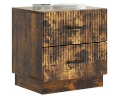 Šalia lovos spintelė 2 pcs Dūminio ąžuolo 43 x 34,5 x 44,5 cm