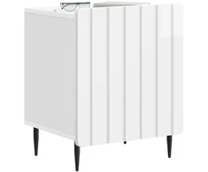 Šalia lovos spintelė 2 pcs Itin blizgi balta 43 x 34,5 x 52 cm