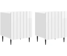 Šalia lovos spintelė 2 pcs Itin blizgi balta 43 x 34,5 x 52 cm