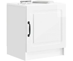 Šalia lovos spintelė 2 pcs Itin blizgi balta 43 x 34,5 x 47 cm
