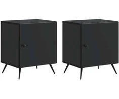 Šalia lovos spintelė 2 pcs Juoda 43 x 34,5 x 50 cm