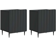 Šalia lovos spintelė 2 pcs Juoda 43 x 34,5 x 52 cm