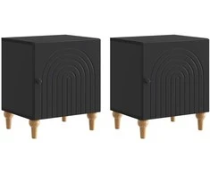 Šalia lovos spintelė 2 pcs Juoda 43 x 34,5 x 50 cm