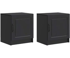 Šalia lovos spintelė 2 pcs Juoda 43 x 34,5 x 47 cm