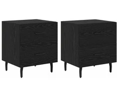 Šalia lovos spintelė 2 pcs Juodas ąžuolas 40 x 35 x 47,5 cm