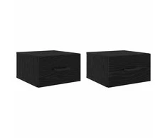 Šalia lovos spintelė 2 pcs juoda ąžuolo 35 x 35 x 20 cm