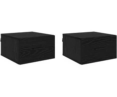 Šalia lovos spintelė 2 pcs juoda ąžuolo 35 x 35 x 20 cm