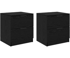 Šalia lovos spintelė 2 pcs Juodas ąžuolas 45 x 39 x 50 cm