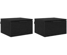 Šalia lovos spintelė 2 pcs Juodas ąžuolas 34 x 30 x 20 cm