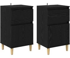Šalia lovos spintelė 2 pcs Juodas ąžuolas 40 x 35 x 70 cm