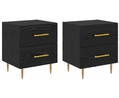 Šalia lovos spintelė 2 pcs Juodas ąžuolas 40 x 35 x 47,5 cm