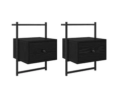 Šalia lovos spintelė 2 pcs Juodas ąžuolas 35 x 30 x 51 cm