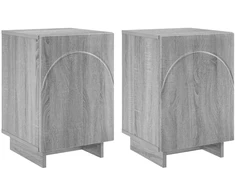 Šalia lovos spintelė 2 pcs Pilka Sonoma 33,5 x 34,5 x 50 cm