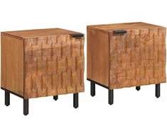 Šalia lovos spintelė 2 pcs Ruda 40 x 33 x 46 cm