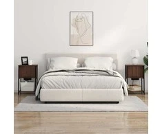 Šalia lovos spintelė 2 pcs Rudas ąžuolas 38 x 31 x 61 cm