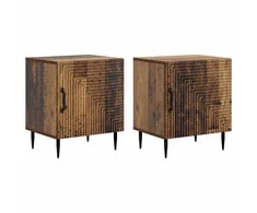 Šalia lovos spintelė 2 pcs Sendintos medienos 43 x 34,5 x 50 cm