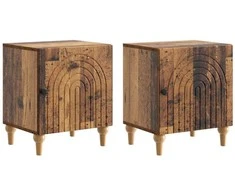 Šalia lovos spintelė 2 pcs Sendintos medienos 43 x 34,5 x 50 cm