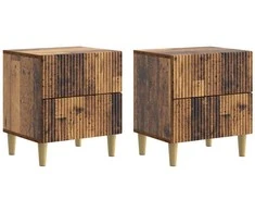 Šalia lovos spintelė 2 pcs Sendintos medienos 43 x 34,5 x 48 cm