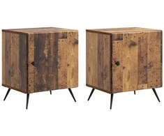 Šalia lovos spintelė 2 pcs Sendintos medienos 43 x 34,5 x 50 cm