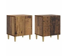 Šalia lovos spintelė 2 pcs Sendintos medienos 43 x 34,5 x 50 cm
