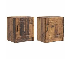 Šalia lovos spintelė 2 pcs Sendintos medienos 43 x 34,5 x 47 cm