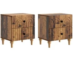 Šalia lovos spintelė 2 pcs Sendintos medienos 43 x 34,5 x 48 cm