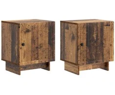 Šalia lovos spintelė 2 pcs Sendintos medienos 43 x 34,5 x 50 cm