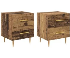 Šalia lovos spintelė 2 pcs Senovinis medis 40 x 35 x 47,5 cm