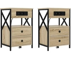 Šalia lovos spintelė 2 pcs Sonoma ąžuolas 40 x 31 x 60 cm