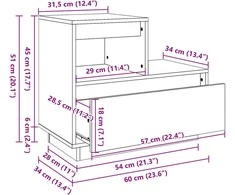Šalia lovos spintelė 2 pcs Vaško ruda 60 x 34 x 51 cm