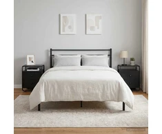 Šalia lovos spintelė 2 vnt. Juodojo ąžuolo Apdirbta mediena