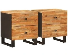 Šalia lovos spintelė su stalčių 2 pcs Ruda 40 x 33 x 46 cm