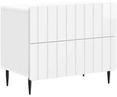 Šalia lovos spintelė Itin blizgi balta 62 x 34,5 x 49,5 cm