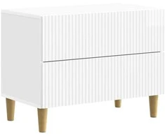 Šalia lovos spintelė Itin blizgi balta 62 x 34,5 x 48 cm