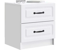 Šalia lovos spintelė su stalčių 2 pcs Balta 43 x 34,5 x 44,5 cm