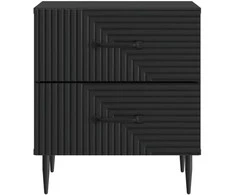 Šalia lovos spintelė 2 vnt. Juoda 43 x 34,5 x 47,5 cm