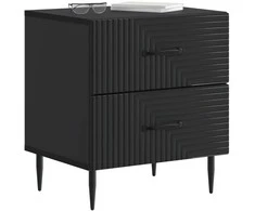Šalia lovos spintelė su stalčių 2 pcs Juoda 43 x 34,5 x 47,5 cm