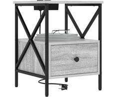 Šalia lovos spintelė 2 pcs Pilkas Sonoma 41,5 x 40,5 x 55 cm