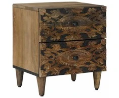 Šalia lovos spintelė su stalčių 2 pcs Ruda 40 x 33,5 x 46 cm
