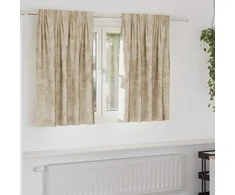 Aksominio tipo užuolaidos 2 pcs Kreminė 140 x 140 cm Aksomas