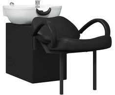 Šampūno kėdė Juoda ir Balta 136 x 60 x 92 cm PVC