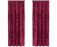 Aksominio tipo užuolaidos 2 pcs Vyno raudonumo 225 x 140 cm