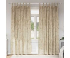 Aksominio tipo užuolaidos 2 pcs Kreminė 225 x 140 cm Aksomas