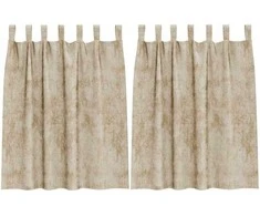 Aksominio tipo užuolaidos 2 pcs Kreminė 140 x 140 cm Aksomas