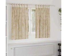 Aksominio tipo užuolaidos 2 pcs Kreminė 140 x 140 cm Aksomas